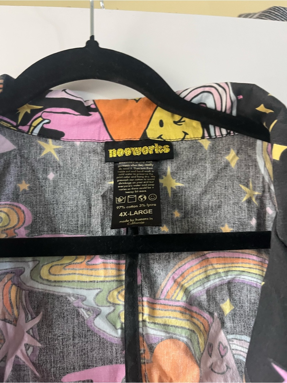 Nooworks Black Blazer with Rainbow, Pink & Orange Print - Picture 2 of 2